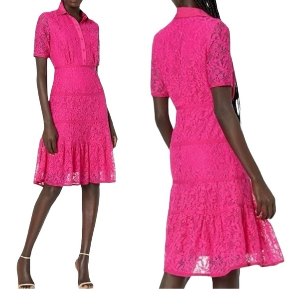 NWT Nanette Lepore Lace Collared Button Down Dress sz 8 - Picture 13 of 15